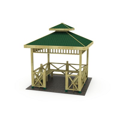 10 K Wooden Square Gazebo