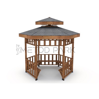 14 K Metal Hexagonal Gazebo